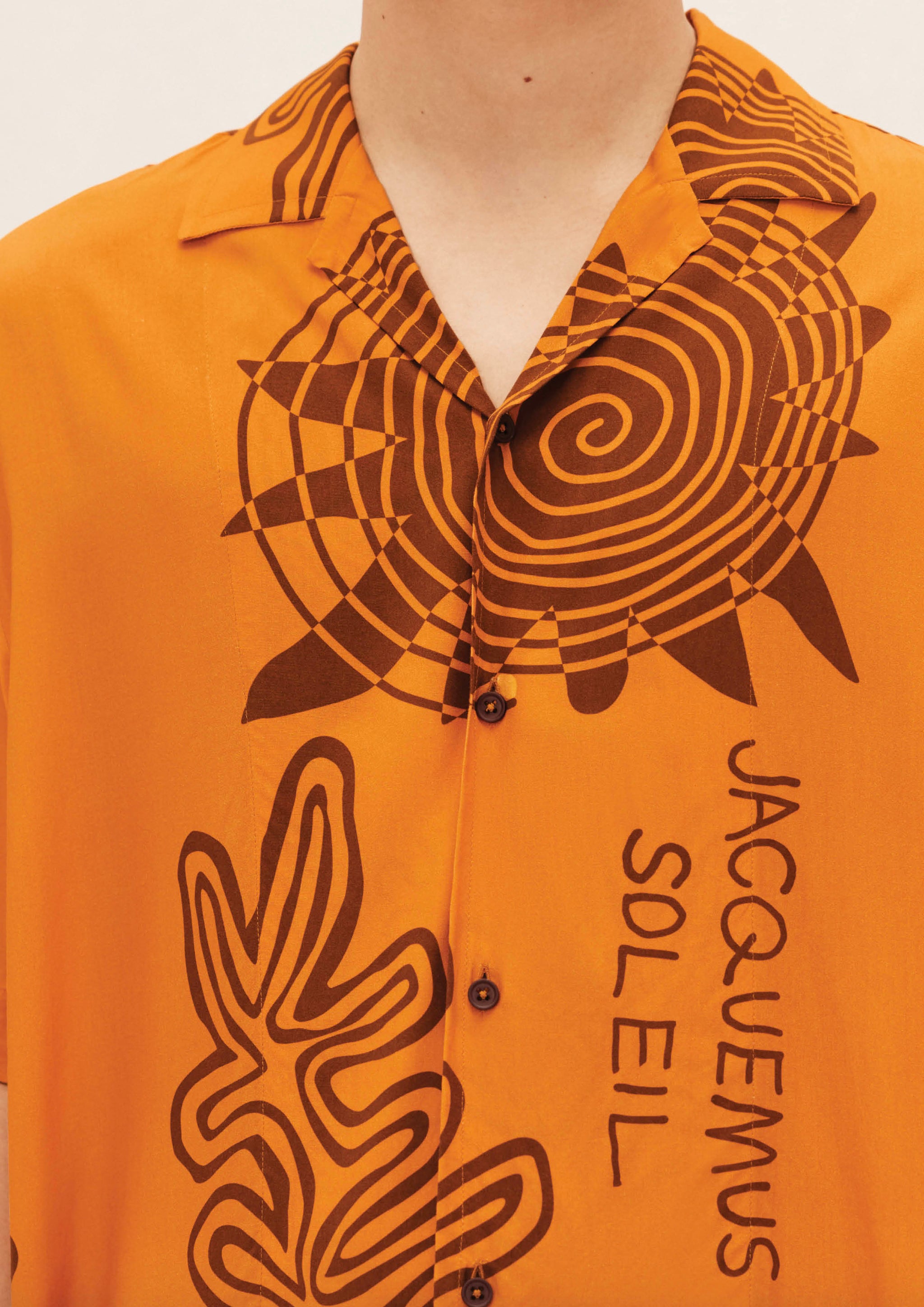 JACQUEMUS - LA CHEMISE JEAN PRINT ORANGE ARTY SUN – SOLAR MTP