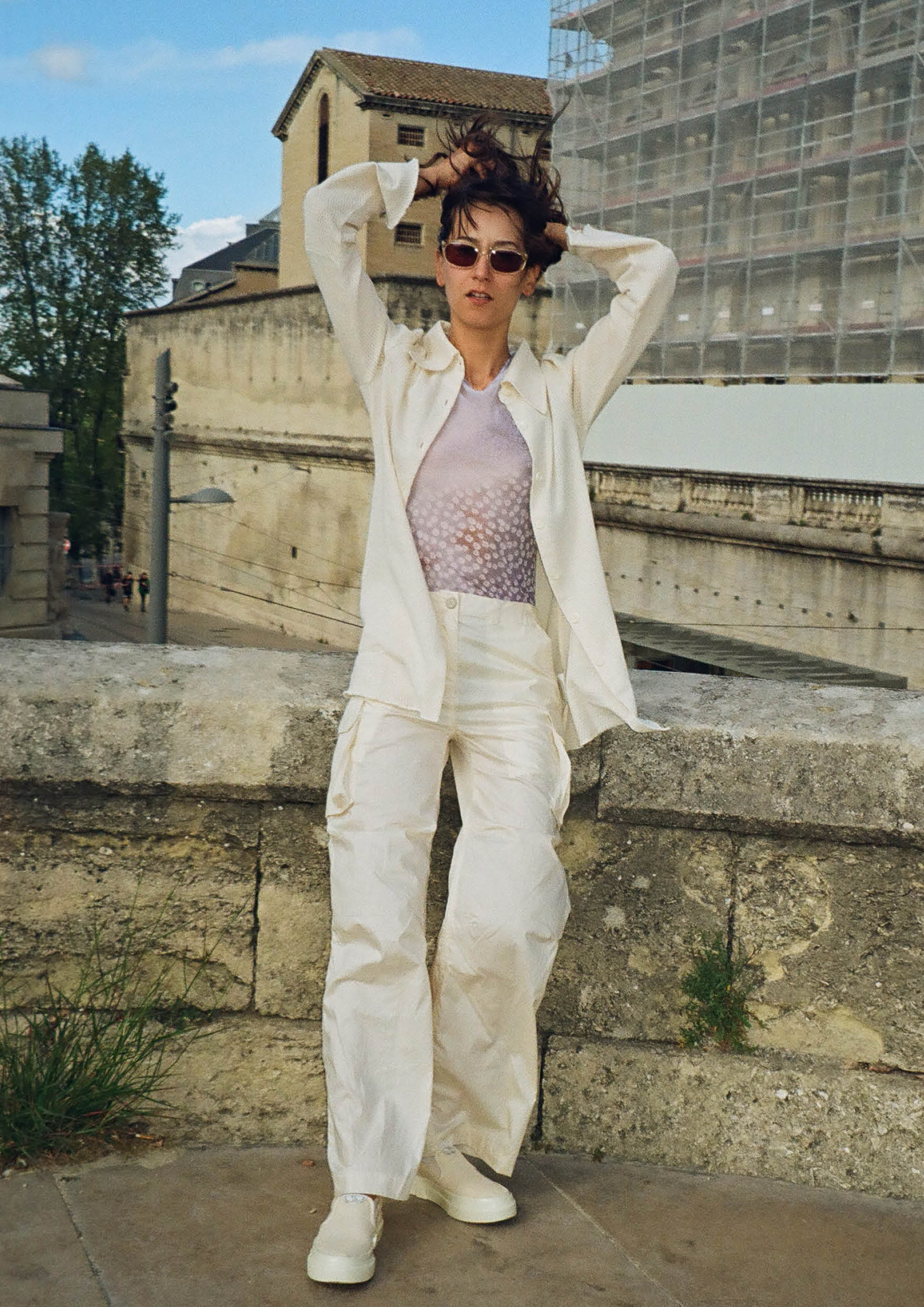 OUR LEGACY - PEAK TROUSER PEARL BEIGE COTTON CHINZ